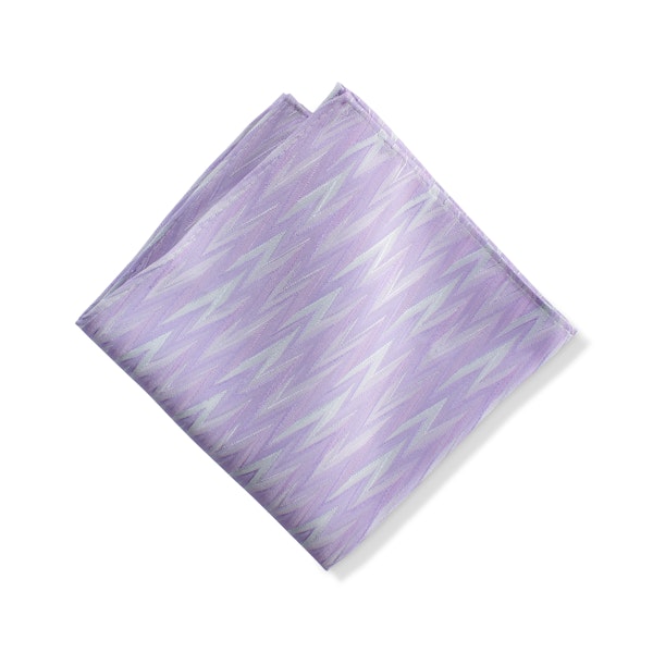 Lilac Zig Zag Pocket Square