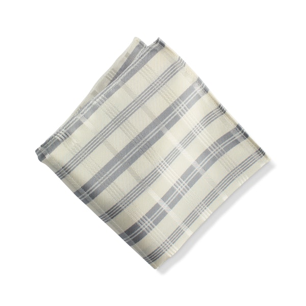 Ivory Plaid Pocket Square