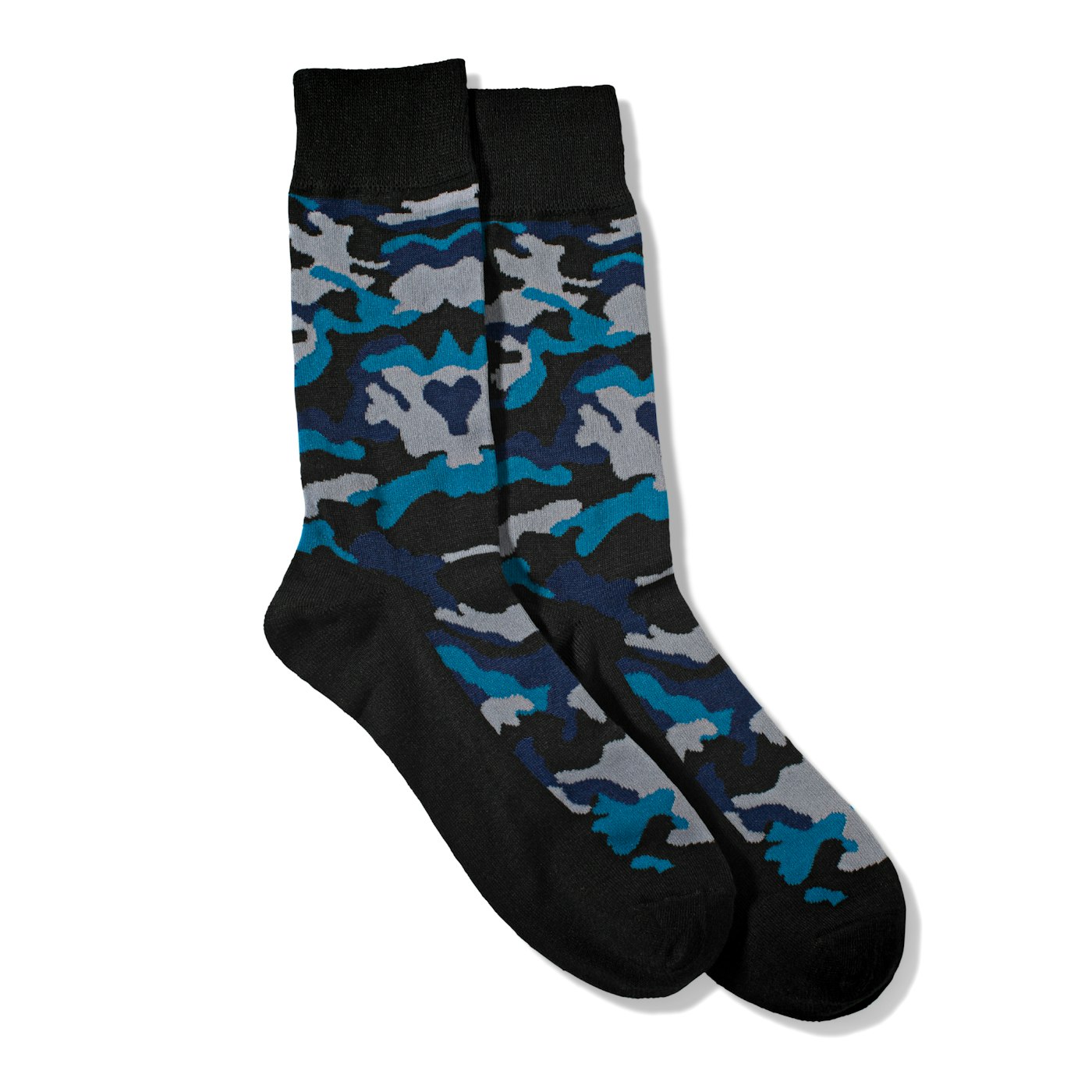 Blue Camo Print Socks