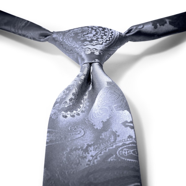Pewter Paisley Pre-Tied Tie
