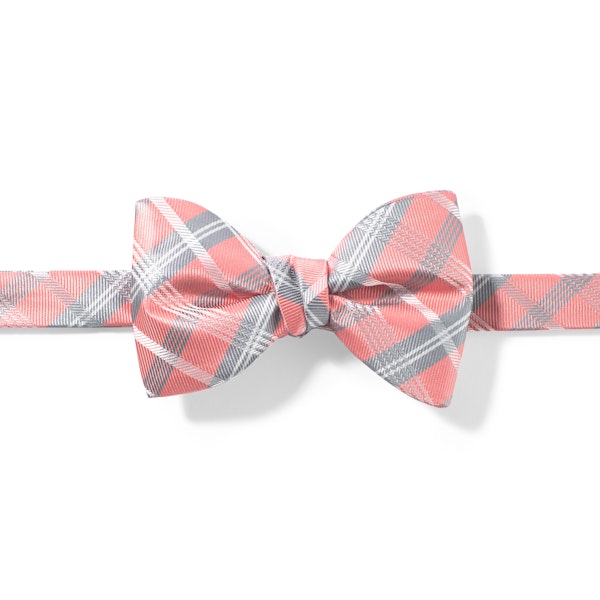 Coral Reef Plaid Pre-Tied Bow Tie