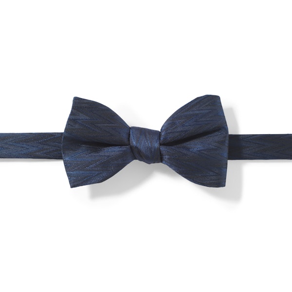Dark Navy Zig Zag Pre-Tied Bow Tie