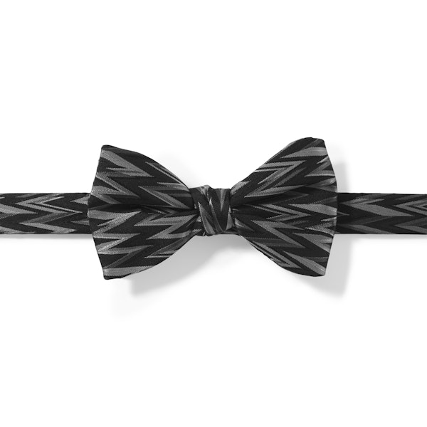 Black Zig Zag Pre-Tied Bow Tie