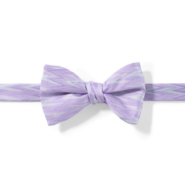 Lilac Zig Zag Pre-Tied Bow Tie