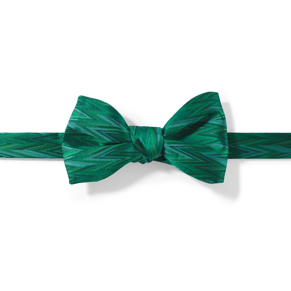 Emerald Zig Zag Pre-Tied Bow Tie