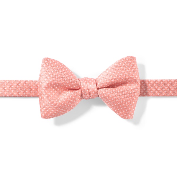 Coral Reef and White Pin Dot Pre-Tied Bow Tie