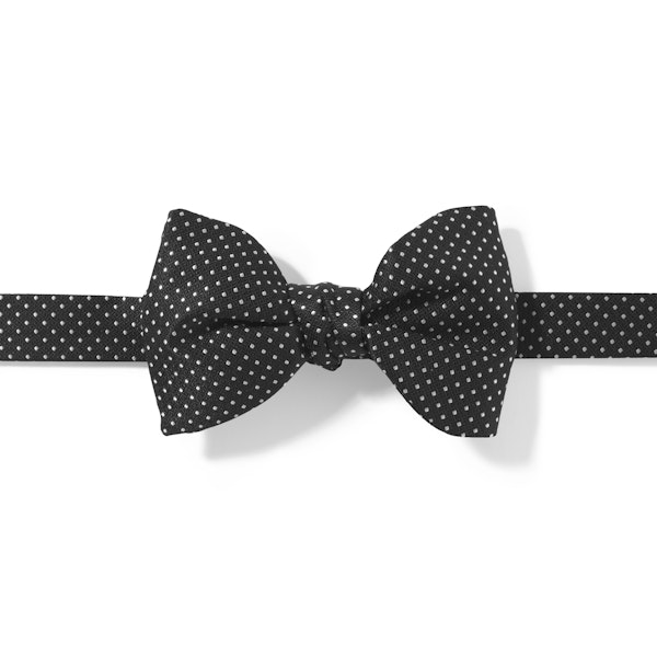 Black and White Pin Dot Pre-tied Bow Tie