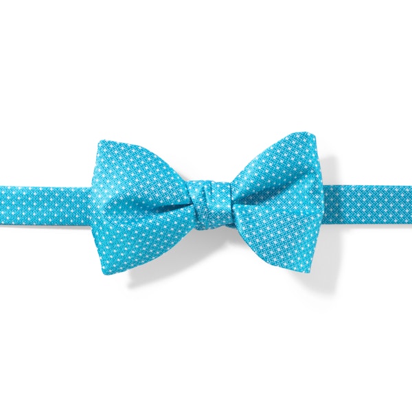 Malibu and White Pin Dot Pre-Tied Bow Tie