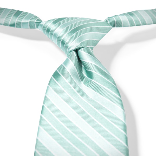 Tiffany Blue Pre-Tied Striped Tie