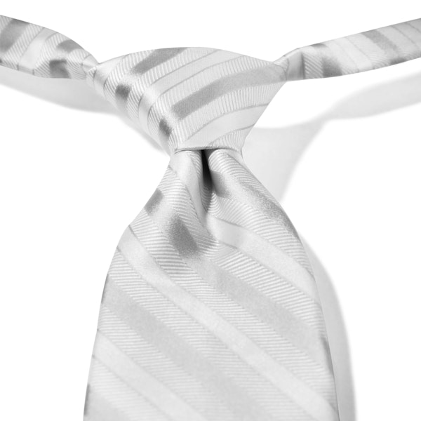 White Striped Pre-Tied Tie