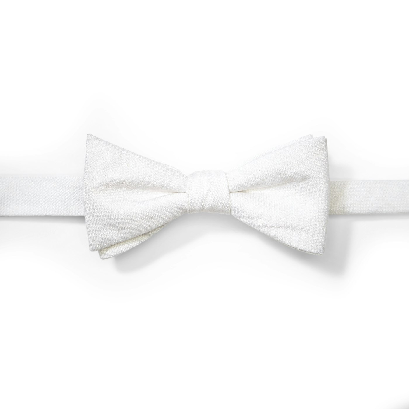 Ivory Linen Pre-Tied Bow Tie