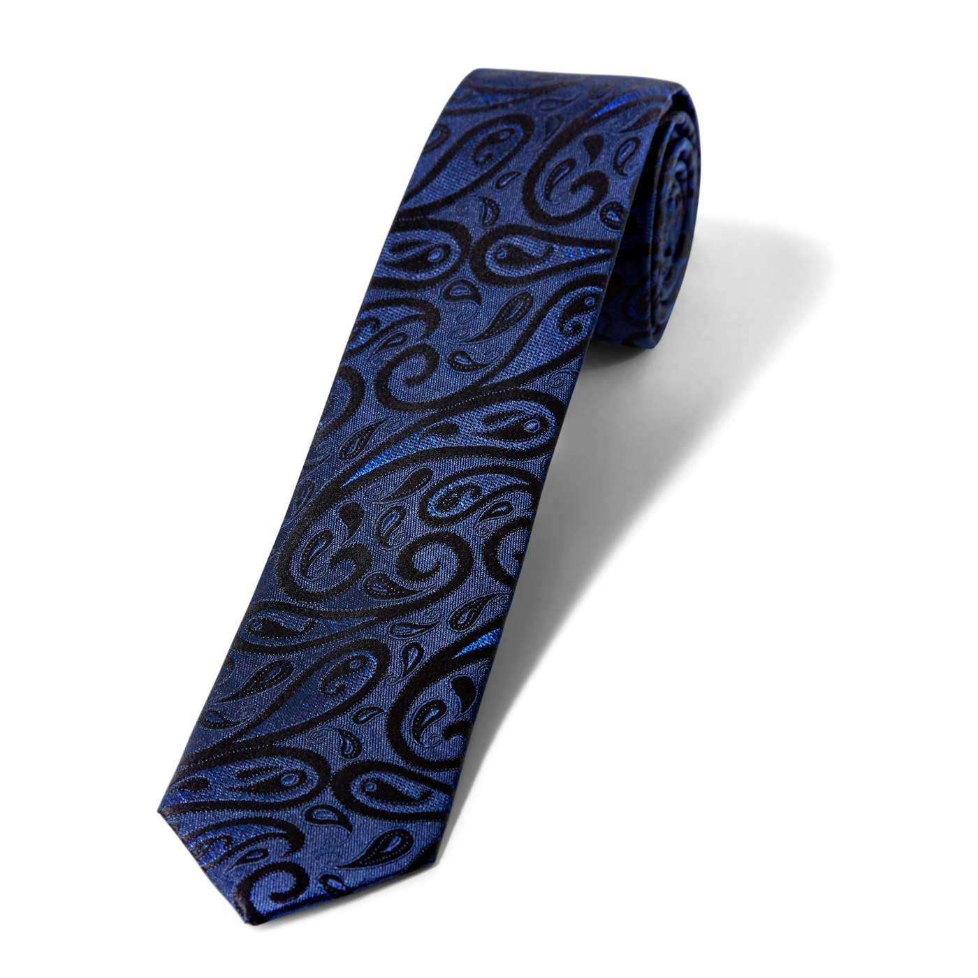 Skinny Navy with Black Paisley Tie