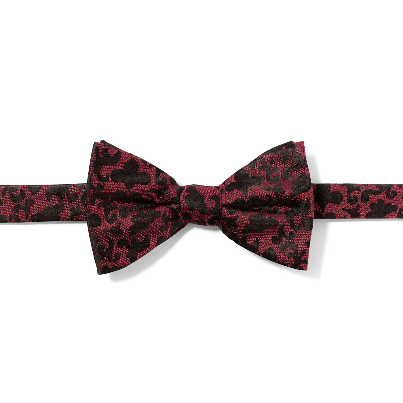 Wine Vintage Brocade Pre-Tied Bow Tie
