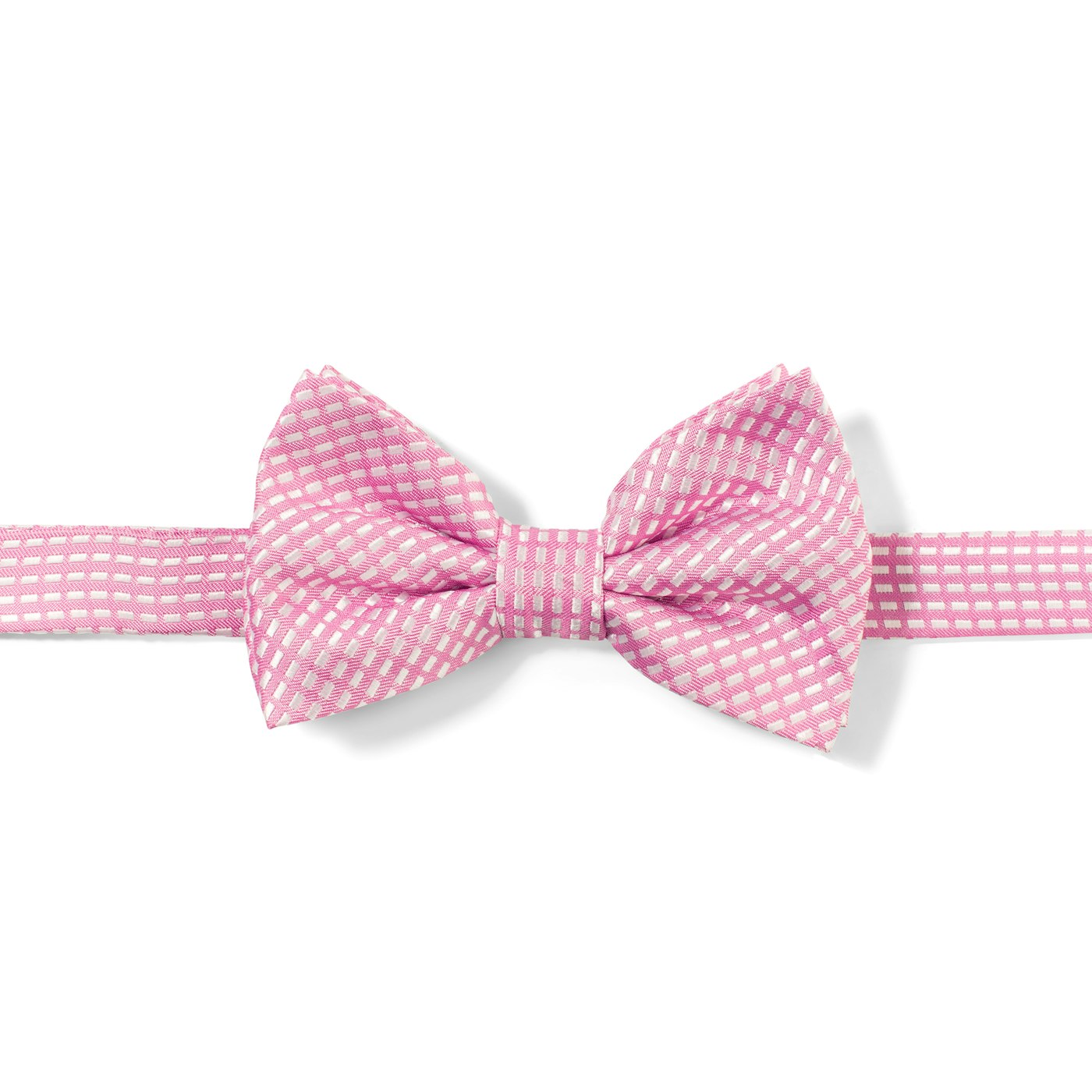 Pink Diagonal Dobby Pre-Tied Bow Tie