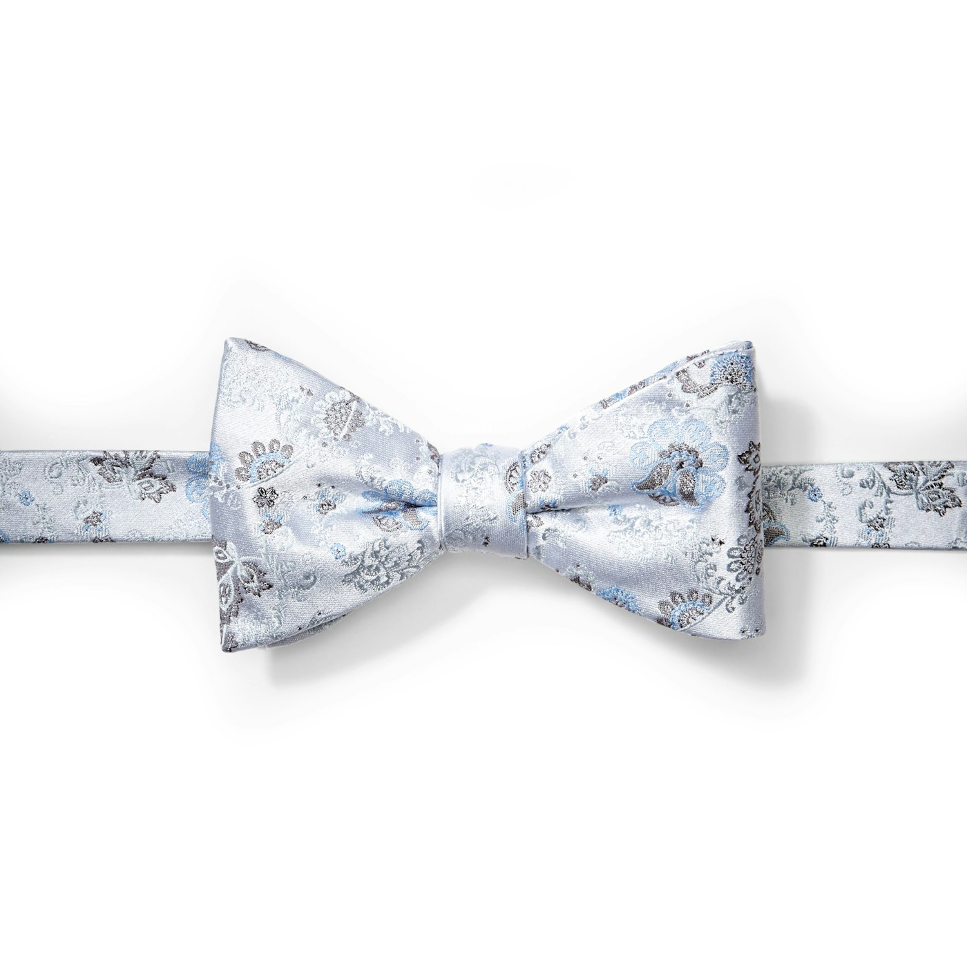 Silver Mist Antique Flowers Pre-Tied Bow Tie