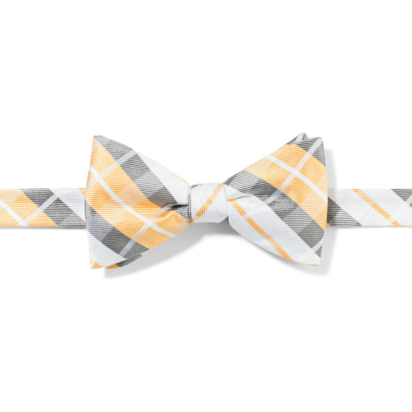 Yellow Oversized Plaid Pre-Tied Bow Tie