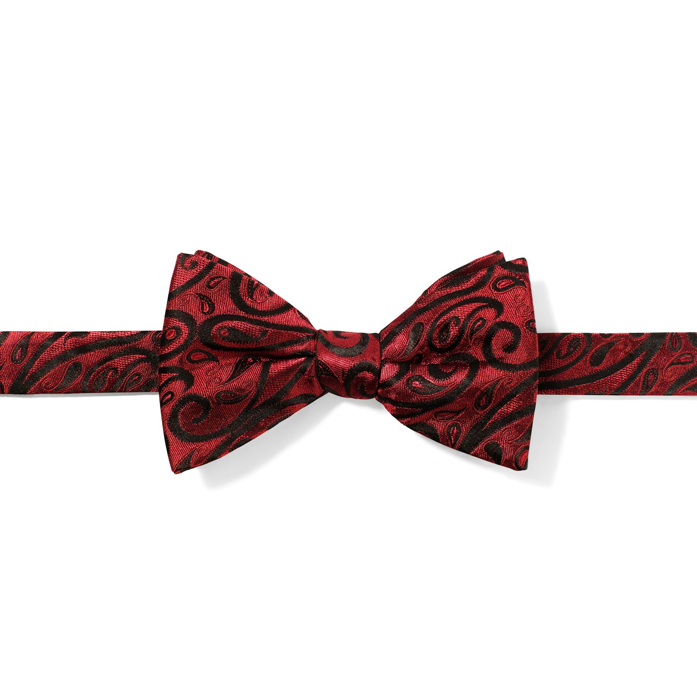 Wine Modern Paisley Pre-Tied Bow Tie