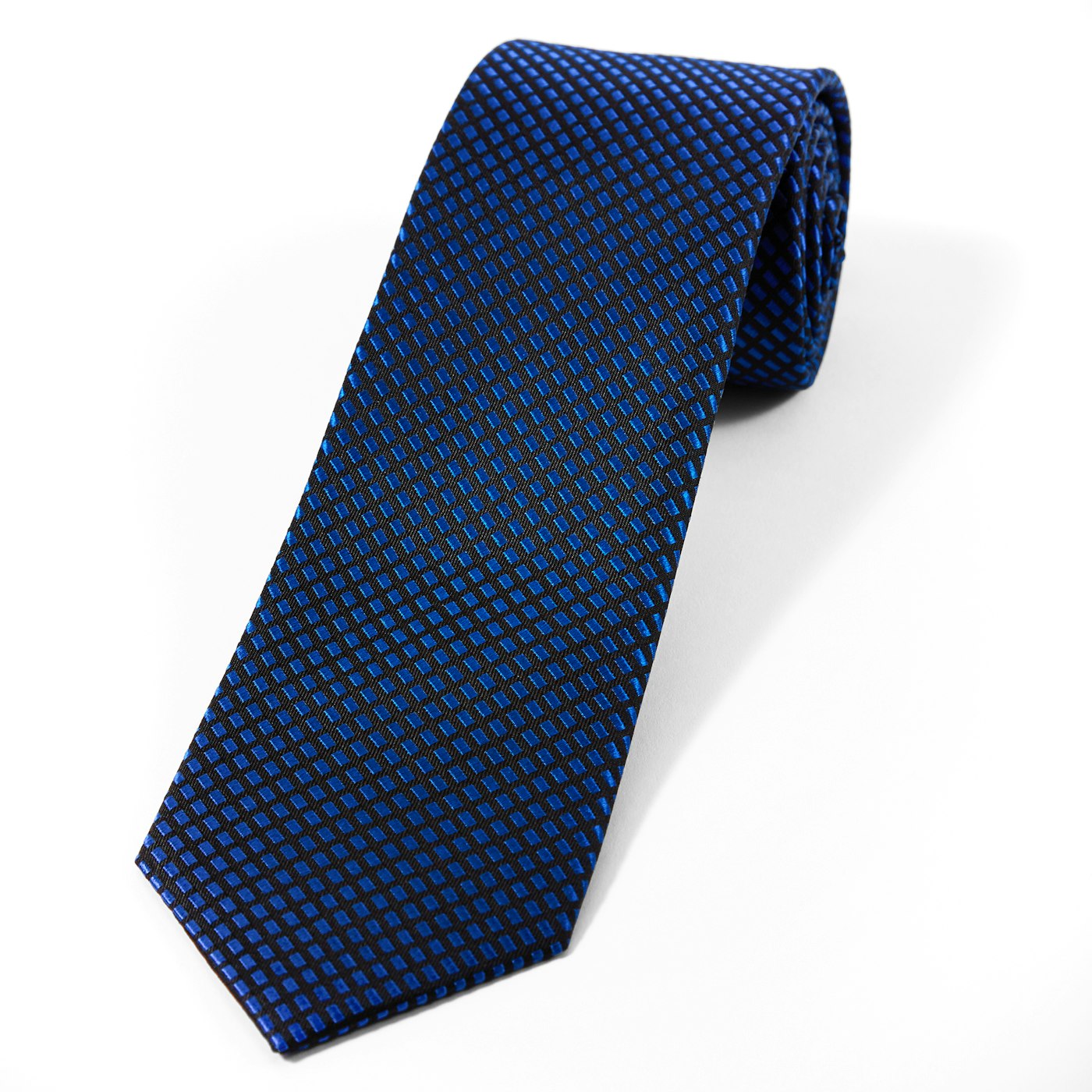 Blue Diagonal Dobby Tie