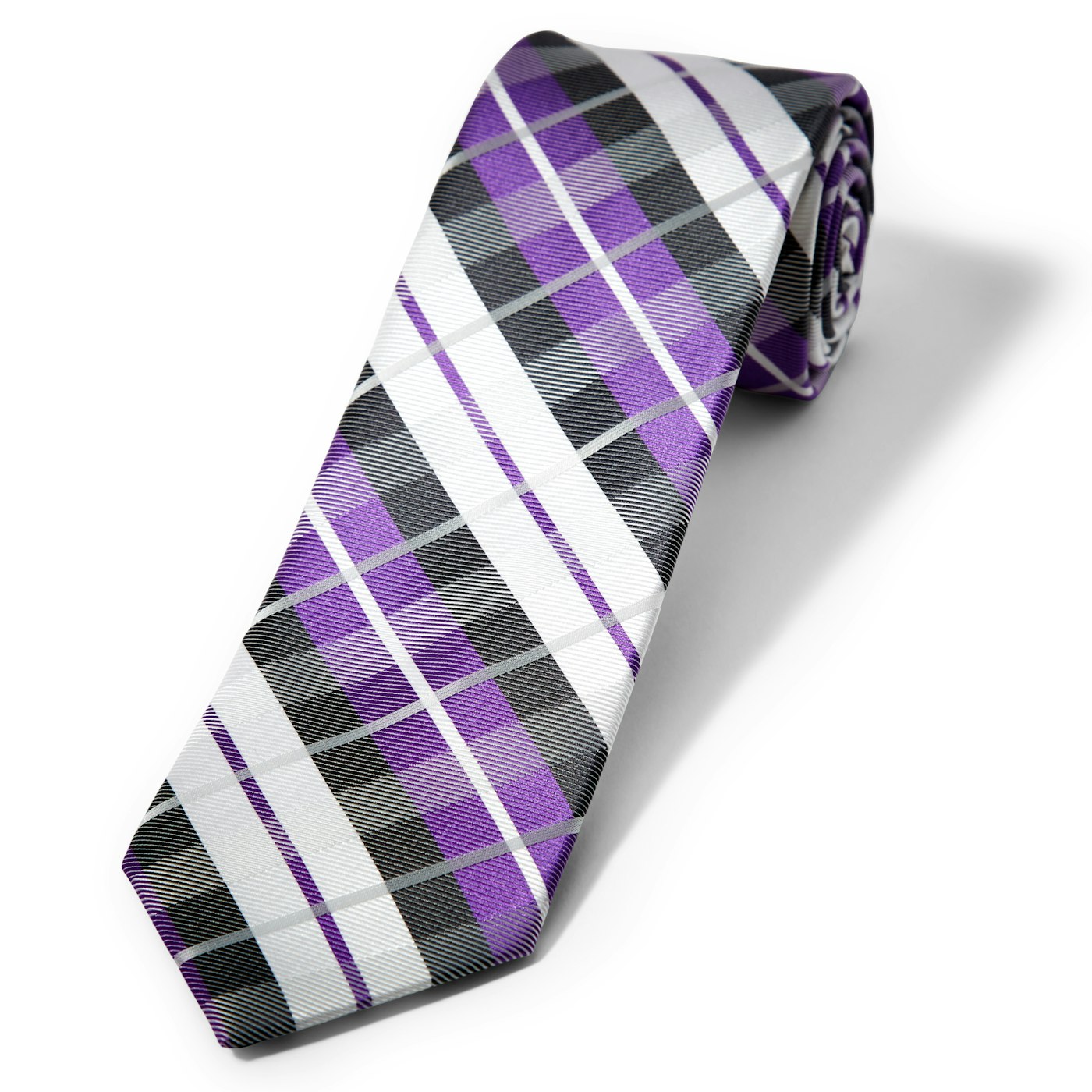 Purple Oversized Plaid Tie