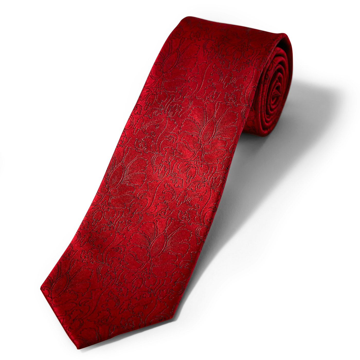 Ruby Etched Floral Tie