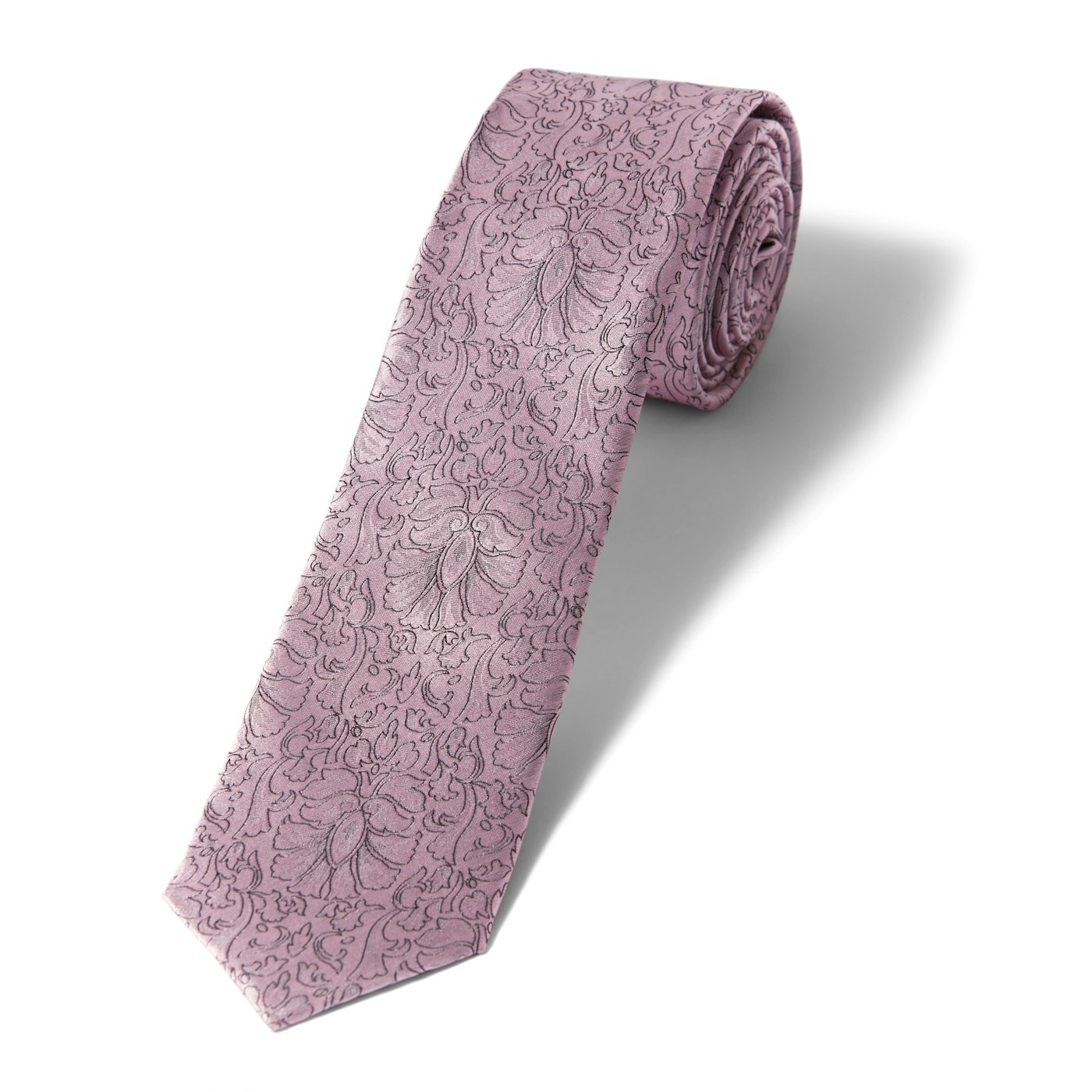 Pink Etched Floral Tie