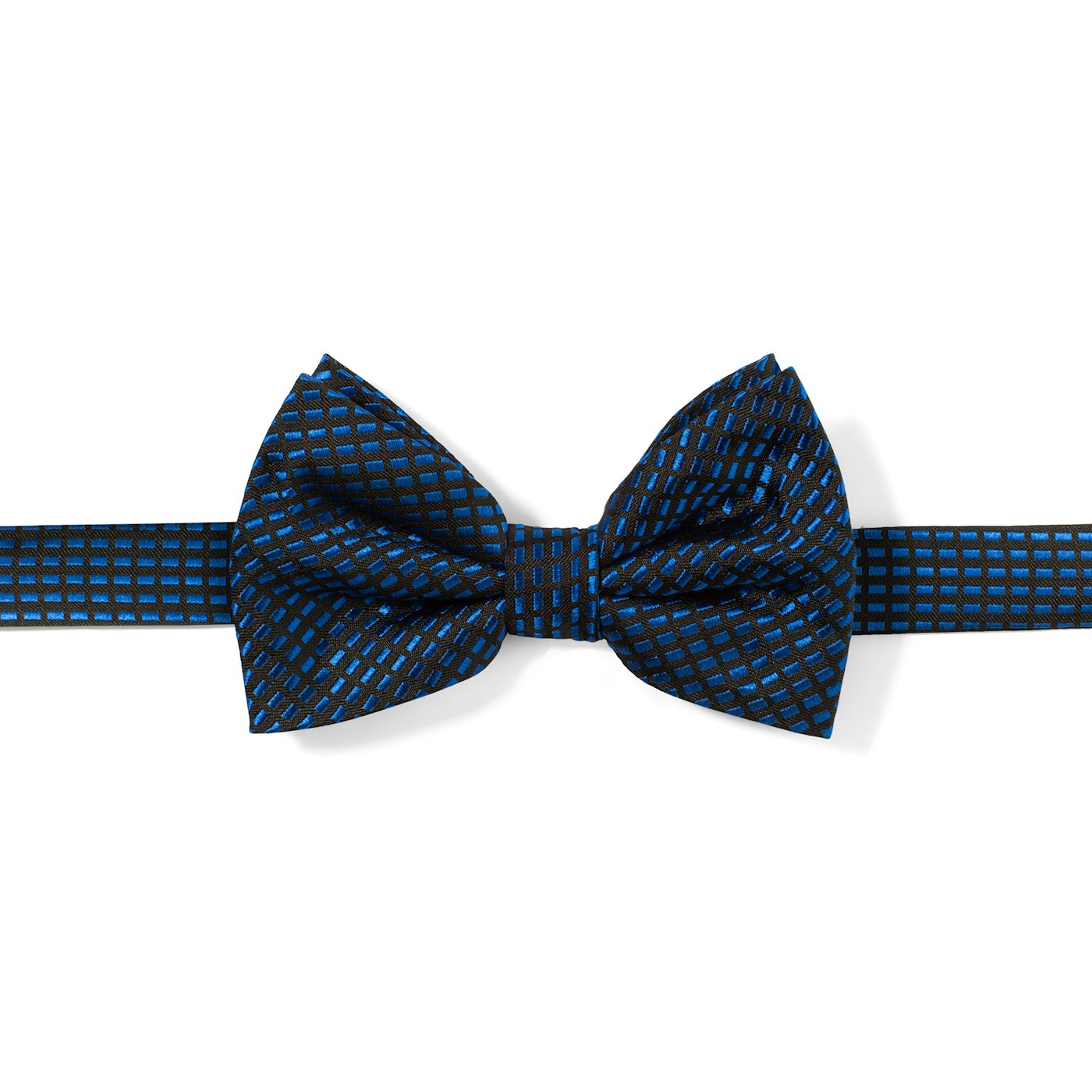 Blue Diagonal Dobby Pre-Tied Bow Tie