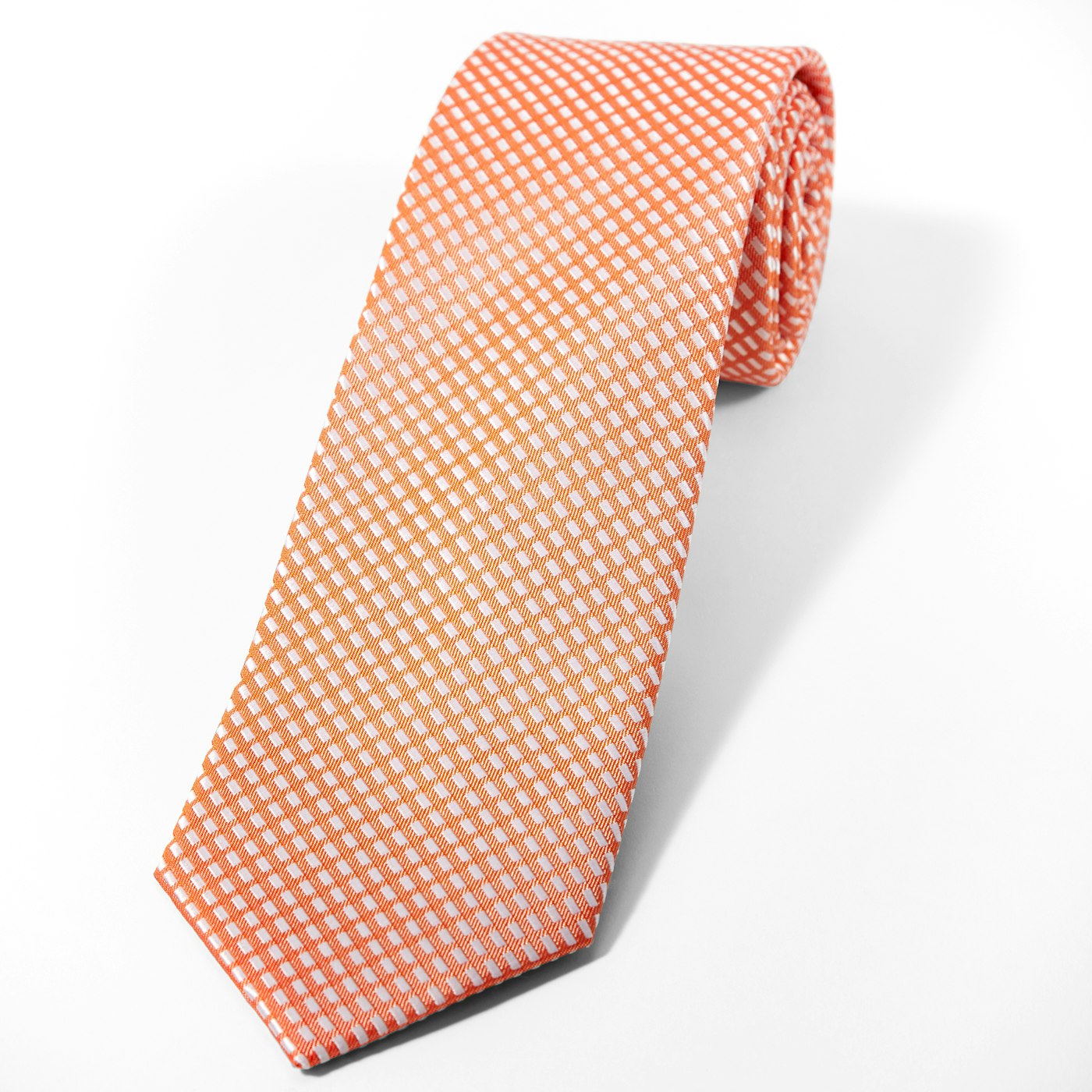 Orange Diagonal Dobby Tie