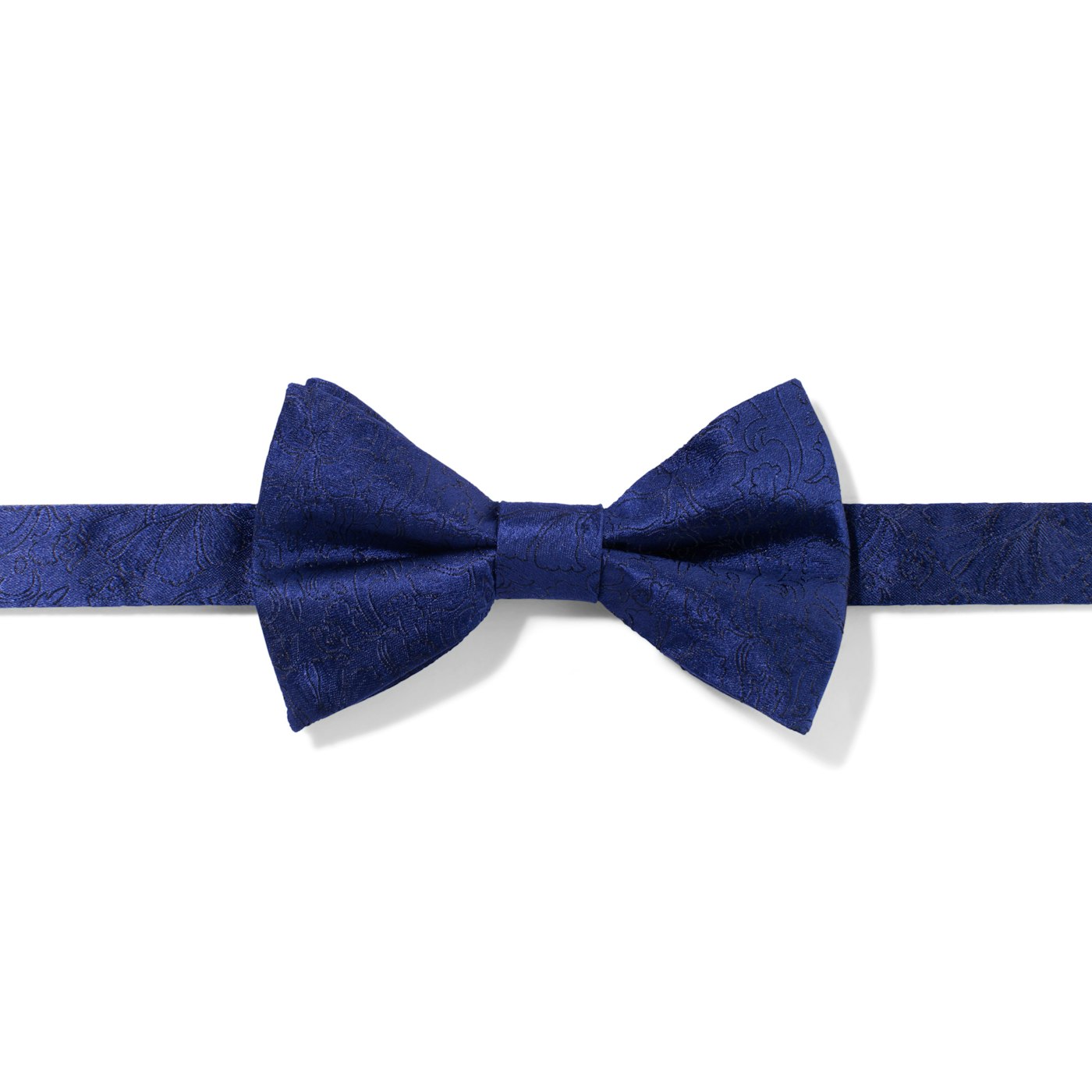 Blue Etched Floral Bow Tie