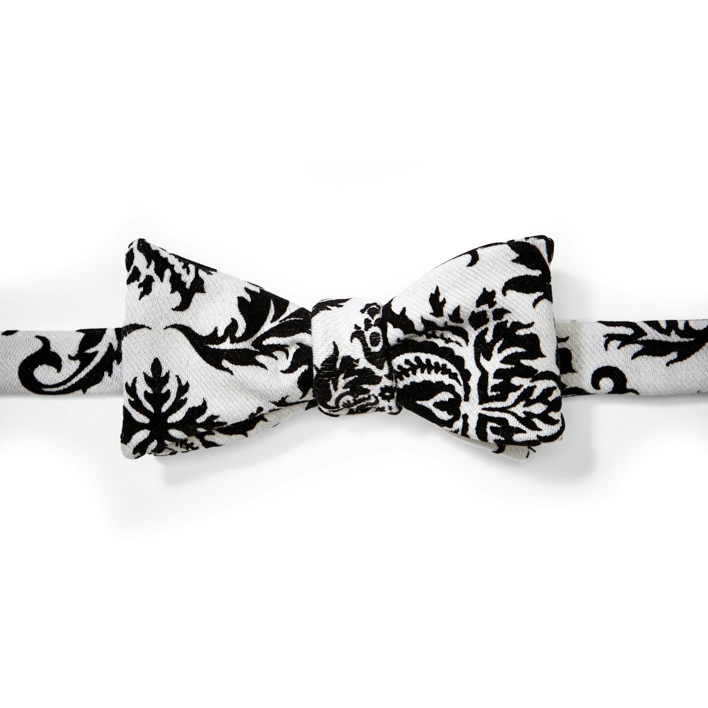 White Brocade Pre-Tied Bow Tie