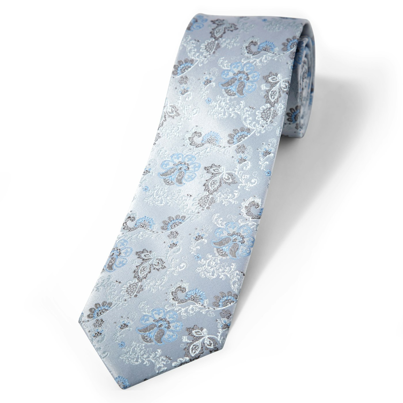 Silver Mist Antique Flowers Tie