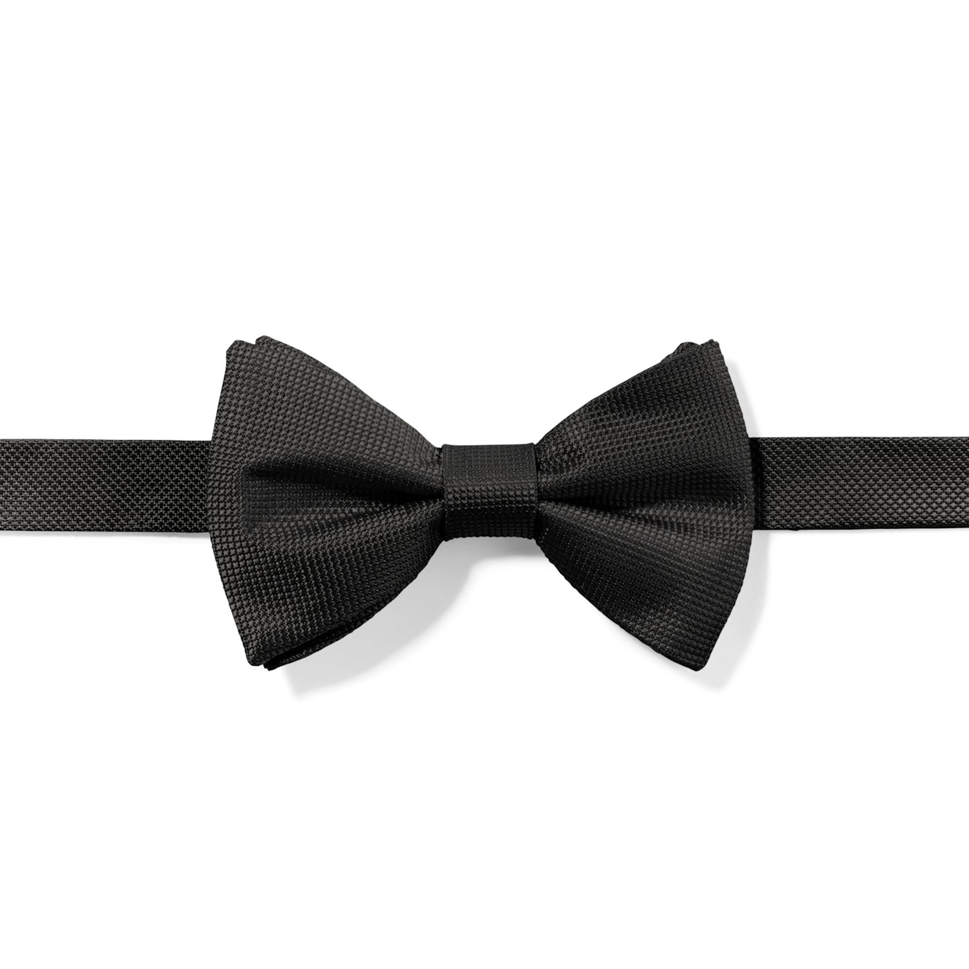 Black Textured Micro Square Pre-Tied Bow Tie