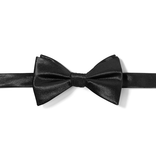 Black Satin Pre-Tied Bow Tie