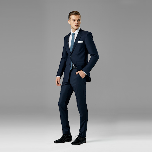 Navy Blue Notch Lapel Suit
