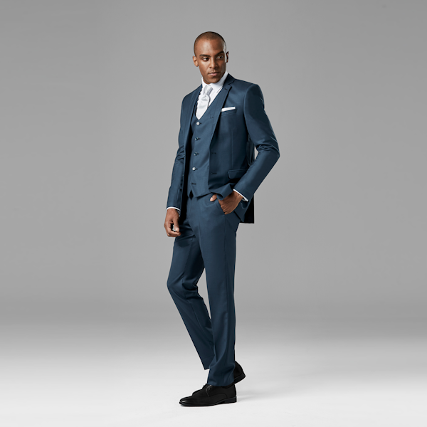 Slate Blue Notch Lapel Suit