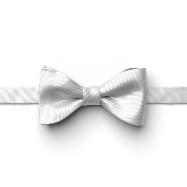 Silver Pre-Tied Bow Tie