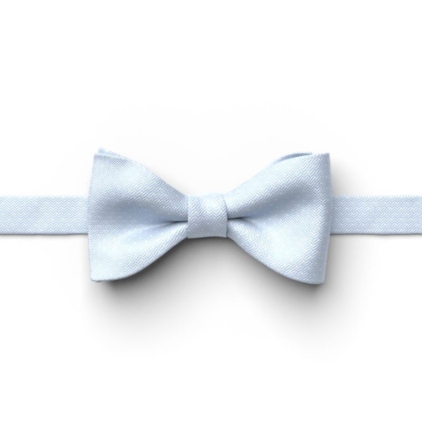 Ice Blue Pin Dot Pre-Tied Bow Tie