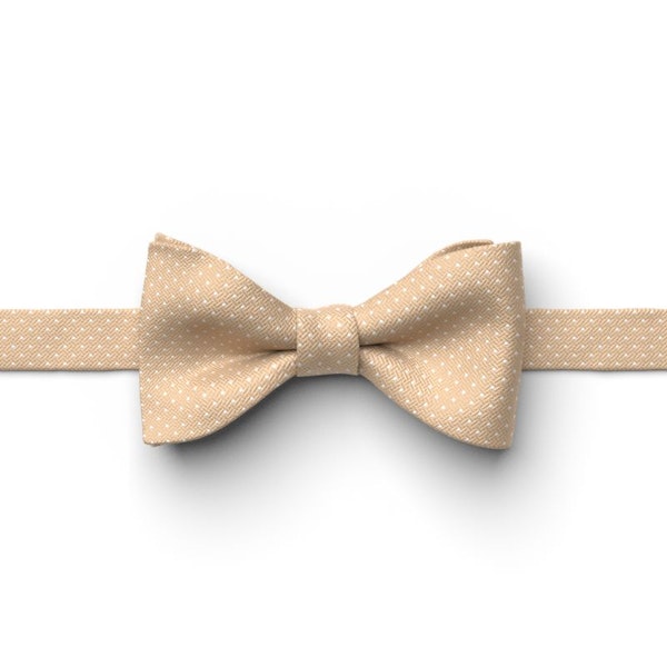Toffee Pin Dot Pre-Tied Bow Tie