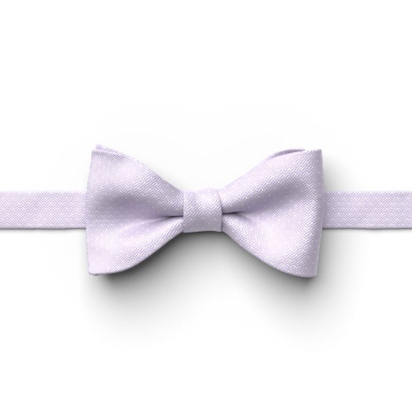 Lilac and White Pin Dot Pre-Tied Bow Tie