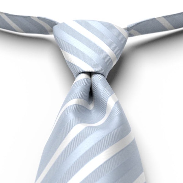 Ice Blue Striped Pre-Tied Tie