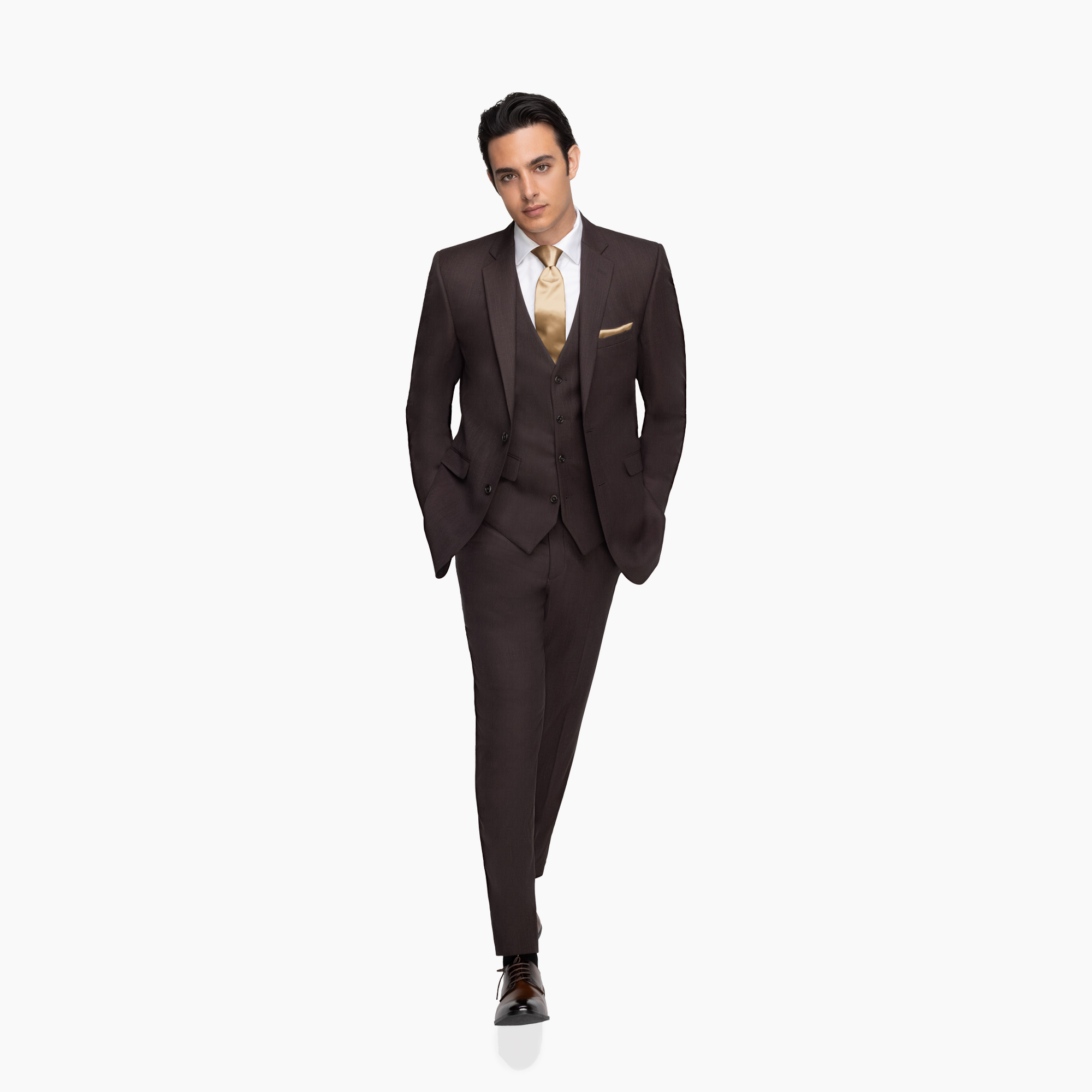 Dark Brown Suit Shirt and Tie Combinations - He Spoke Style