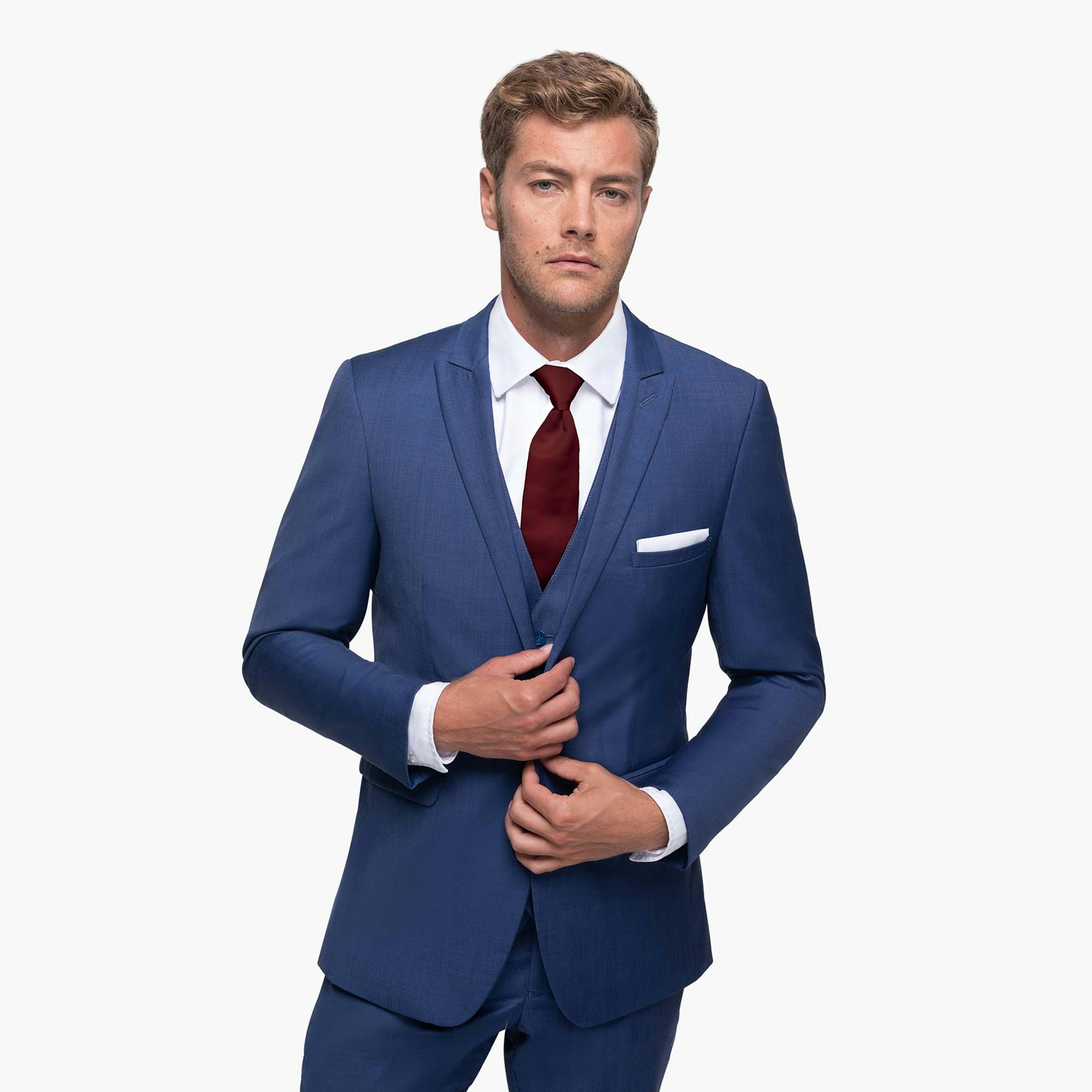 A man wearing our Mystic Blue Suit