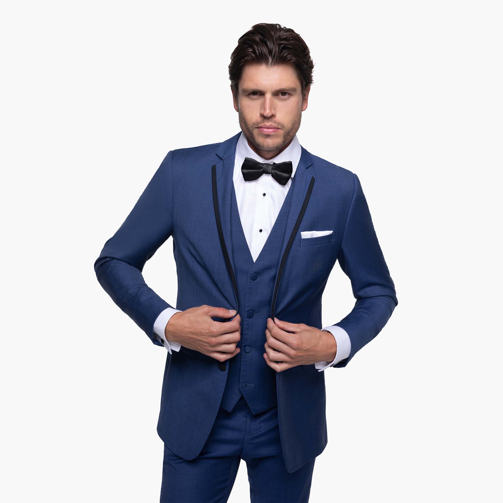 M7182-NP-PK: Blue Modern Fit 3 Piece Suit