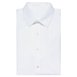 White Microfiber Point Collar Shirt