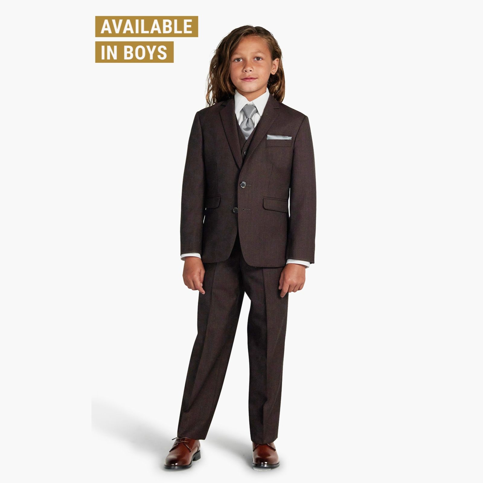 Cocoa Brown 3-piece Wool Suit with Vest | Paul Malone