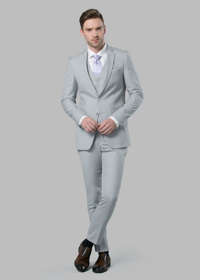 Light Gray Suit Menguin Light Gray Wedding Suit