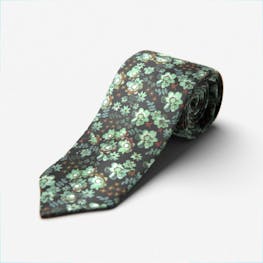 Deep Green Floral Self-Tie Tie