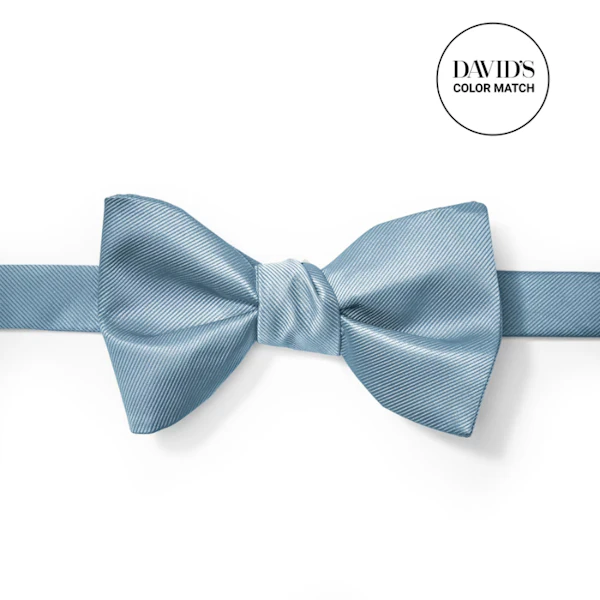 Steel Blue Pre-Tied Bow Tie