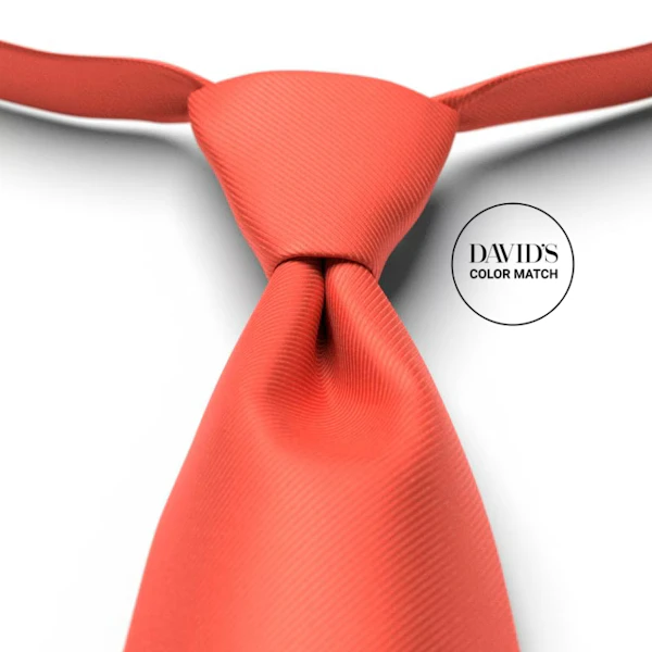 Sunset Coral Solid Pre-Tied Tie