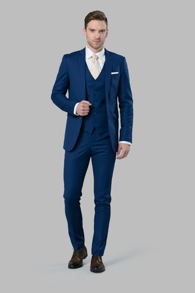 Buy Yanlu Mens Royal Blue 2-Piece Suit Slim Fit One Button Groom Tuxedo  with Black Pants Online at desertcartCongo