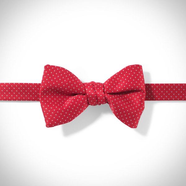 Ruby Valentino and White Pin Dot Pre-tied Bow Tie